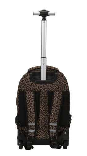 Rockland Single Handle Laptop Rolling Backpack, 19", Leopard - color: LEOPARD