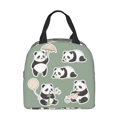 Panda Lunch Box - Insulated Lunch Bags for Women/Men Little Panda Collection Reusable Lunch Tote Bags, Perfect for Office/Camping/Hiking/Picnic/Beach/Travel - color: Panda