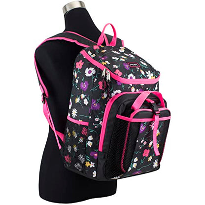 FUEL Top Loader Teens Student Water Resistant Backpack Set Lunch Bookbag Bag Soft Reusable Insulated Cooler Lunch Box Thermal Travel Office Lunch Bag, Floral - color: Floral