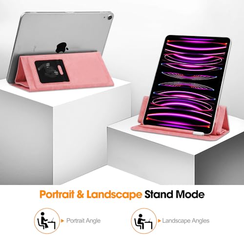 8-11 inch Tablet Sleeve Case with Pen Holder, Slim PU Lightweight Universal case with Foldable Stand for iPad 10th Generation 2022, iPad Pro 11, iPad mini6, Galaxy Tab S9/A9 Plus/A8 etc Pink - color: Pink
