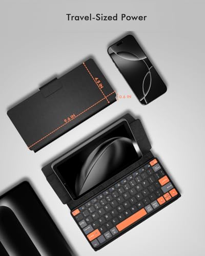 Universal Keyboard Plus Detachable, Dual Bluetooth Portable Keypad with Removable Stand & 7-Color Backlit, Wireless Travel Keyboard for iPad/Z Fold/Galaxy Tabs/Phones, Keypad for iOS/Android/Windows