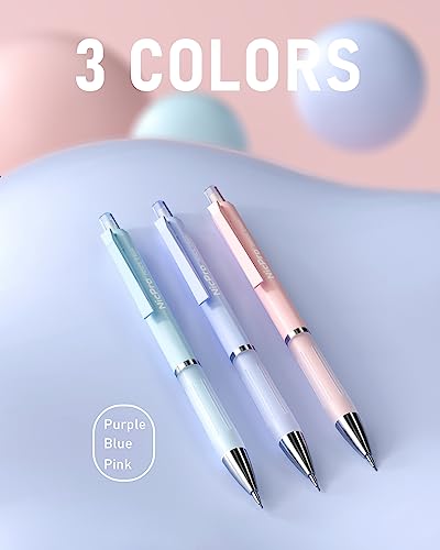 Nicpro 3PCS Pastel Mechanical Pencil Set, 0.9 Mechanical Pencil with 6 Tubes HB Lead 0.9mm, 3PCS Eraser & 9PCS Eraser Refill, Cute School Supplies for Writing, Sketching, Drafting-With Case - style: 3 Pack (0.9mm)