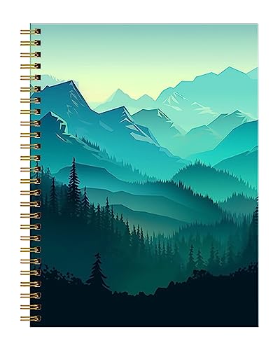 Spiral Journal Notebook for Women,A5 College Ruled Notebooks 6"x 8.4", 120 Pages Lined Journal with Premium Thick Paper,Perfect for School Office Home Gifts(Mountains Forest) - color: Mountains Forest
