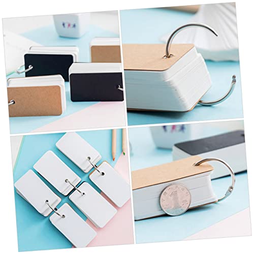 Artibetter 8Pcs Blank Flashcards Binder Rings Simple Style Memo Cards for Students Portable Note Cards for English Vocabulary Learning
