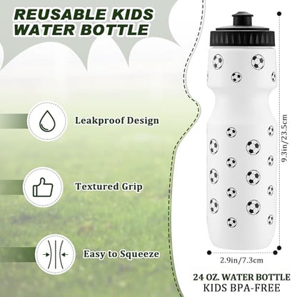 2 Pcs Soccer Water Bottle 24 oz Soccer Reusable Water Bottles with Drawstring Bag Gifts for Boys Players Sport Party Favors Cycling Traveling Outdoor Accessories