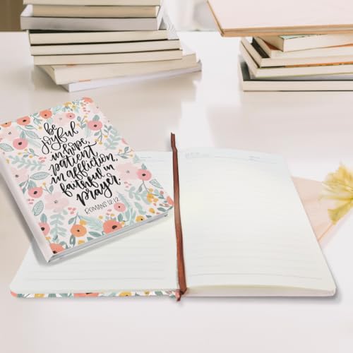 Cute flower Christian Hard Shell Journal Notebook, Bible Verse Gifts for Women, College Ruled Notebook, Inspirational Hardcover Notebooks, Journals for Writing Planner Note Taking 200 Sheets - color: Multi 1154