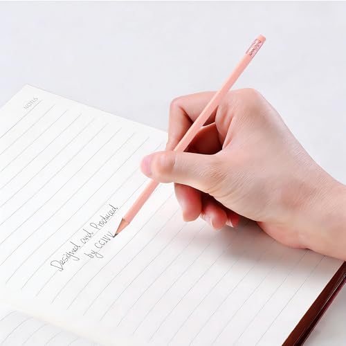 24Pcs HB Graphite Triangular Grip Wood Pencils with Eraser for School, Drawing and Sketching, and Office Use(Pink) - color: Pink