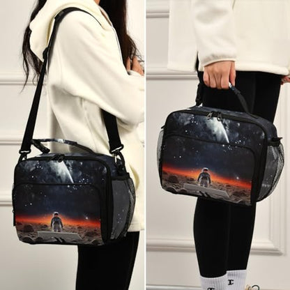 Astronaut Planet Kids Lunch Box Insulated Lunch Bags Cooler Tote Bag with Removable Shoulder Strap for Boy Girl Student 20847413 - color: Astronaut