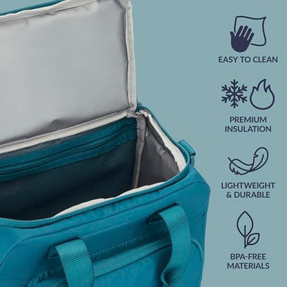 Bentgo Insulated Lunch Bag – Extra-Large Capacity Adult Lunch Bag with Shoulder Strap and External Storage Compartment, Durable, Lightweight, Ideal for Work, School, & Meals On the Go (Deep Teal) - color: Deep Teal