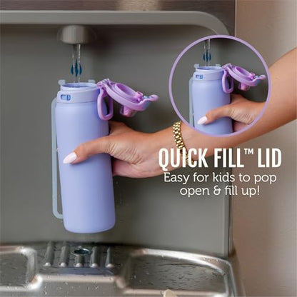 Ello Pop & Fill 18oz Stainless Steel Kids Water Bottle with Quick Fill Lid | Vacuum Insulated BPA Free Bottle with Leak Proof Straw and Chug Lid, Dishwasher Safe, Gift For Kids Teens, Lighthouse - color: Lighthouse, size: 18 Ounces