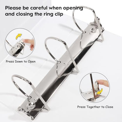 Comix Durable 3 Ring Binder, 3 inch D Ring Binders, Hold 725 Sheets of US Letter Size Paper, 2 Pack (White) - color: White, size: 3 Inch, style: 2 Pack