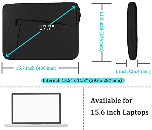 Laptop Case Sleeve 15.6 inch, Durable Shockproof Protective Computer Carrying Cover with Front Pocket, Briefcase Handbags Laptop Sleeve Bag for 15.6 inch HP, Dell, Acer, Asus, Notebook, Black - color: Black, size: 15.6 inch