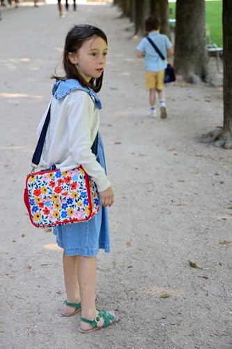Yumbox Kids Insulated Lunch Bag, Holds Lunch Box & Bottle, Poppy Flowers | Holds Lunch Box & Water Bottle | 3 Ways to Carry | Interior Zipper Pocket | Insulated EVA Lining | Wipe-Clean Fabric - color: Poppy Red