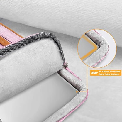 MOSISO 12.9 inch Tablet Sleeve Case for iPad Pro 13 M4 & iPad Air 13 M3 M2, iPad Pro 12.9 M2 M1 6/5th with Magic Keyboard&Smart Keyboard Folio, Side Open Carrying Bag with 4 Zipper Pockets, Pink - color: Pink, size: 12.9 inch