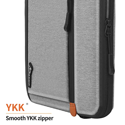 12.9–13 Inch Tablet Sleeve, Compatible with iPad Pro 13-inch/12.9-inch, Galaxy Tab S9 FE+ 12.4 / S9 FE 10.9, YKK Zippers, Detachable Strap, Hidden Handle - color: Grey, size: 12.9 inch