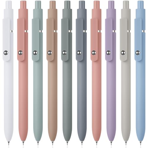Epakh Gel Pens, 10 Pcs 0.5mm Quick Dry Black Ink Fine Point Smooth Writing Pens High End Series Retractable Aesthetic Ballpoint for Office School Supplies Women Men Gifts(Colorful,Classic) - color: Colorful, style: Classic