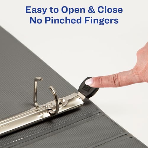 Avery Heavy-Duty View 3 Ring Binder, 1" One Touch Slant Rings, Holds 8.5" x 11" Paper, 1 Black Binder (05300) - size: 1"