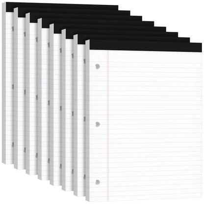 Legal Pads 8.5x11, 50 Sheets/Packs,8 Pack,3-Hole Punch & Perforated Writing Pads, Wide Ruled White Lined Paper, Notebook 8.5x11.75, Notepads 8.5x11 for Business, School and Office Supplies - style: 8 Pack-3Hole