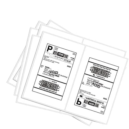 BESTEASY 200 Round Corner Half Sheet Self Adhesive Shipping Labels for Laser and Ink Jet Printers, White Blank (100 Sheets, 200 Labels) - size: 100 sheets, style: Round Corner-8.5"x5.5"