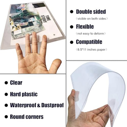 7 PCS 8.5" x 11" Rigid Print Protectors,Clear Plastic Page Protectors,Clear Rigid Top loaders,Plastic Paper Sheet Protectors for Photos,Documents,Contracts,Birth Certificate Protector (7)