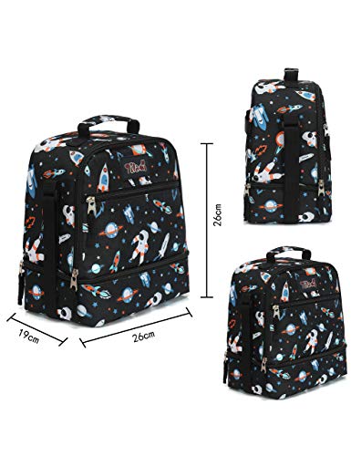 Tilami Rolling Backpack 19 inch with Lunch Bag Wheeled Laptop Backpack, Astronaut - color: Astronaut