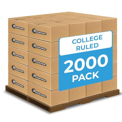 Rosmonde 2000 Pack Composition Notebooks Bulk, College Ruled, Black Marble | Full Pallet of Notebooks, 200 Pages/100 Sheets, 9-3/4 x 7-1/2, Bulk Notebooks for School, College & Office, 4-7 Days Transit - size: 2000 Pack | Full Pallet, style: Black Marble