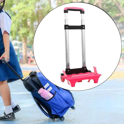 Backpack Hand Truck, Compact Portable Backpack Trolley, Luggage Cart, Foldable Wheeled Hand Trolley, Style A (2 Wheel Pink) - color: Style a (2 Wheel Pink)
