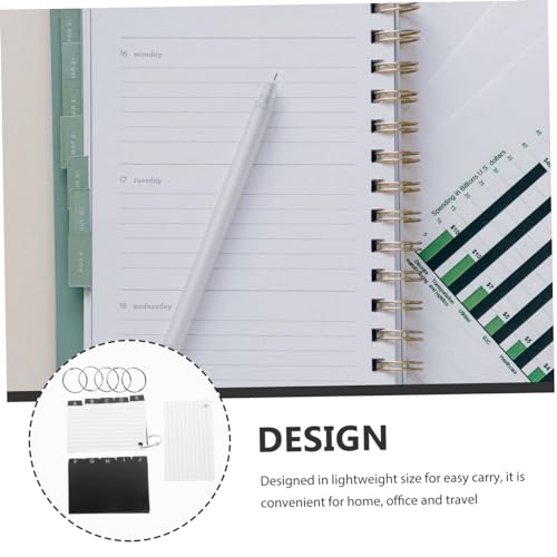Veemoon Flash Cards Set with Binder Rings Pre-Hole Punched Blank Index Cards for Studying Office and Classroom Use 100 Pack for Learning and Note Taking