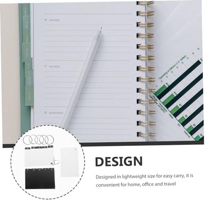 Veemoon Flash Cards Set with Binder Rings Pre-Hole Punched Blank Index Cards for Studying Office and Classroom Use 100 Pack for Learning and Note Taking