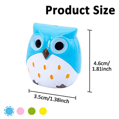4pcs Cute Owl Pencil Sharpener with Dual Holes, Cartoon Animal Plastic Colored Cat Manual Handheld Small Compact Sharpeners for Student Kids School Classroom Must Haves Stationery Supplies