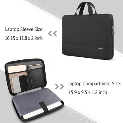 Ytonet Laptop Sleeve Case 16 Inch, Slim Laptop Cover with Handle | Laptop bag Compatible with MacBook Pro HP Dell Lenovo Asus Notebooks, TSA Protective Computer Carrying Case, Black - color: Charcoal Black, size: 16 inch