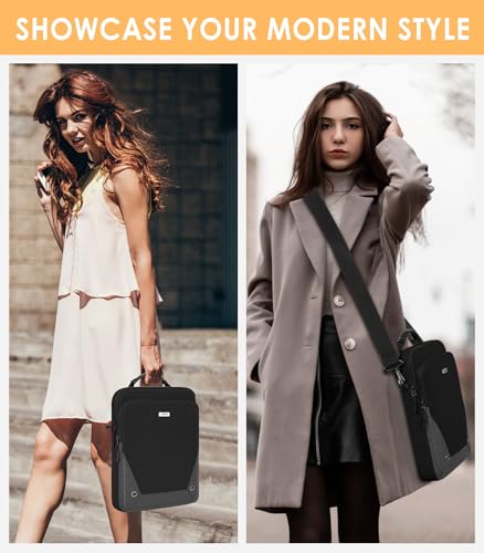MoKo 9-11 Inch Tablet Sleeve Bag 360° Protetive Carrying Case Compatible with iPad 10th 10.9, iPad Air 5/4th 10.9, iPad 9/8th 10.2, iPad Pro 11, Tab S8/S9 11, with Handle and Shoulder Strap, Black - color: Black & Gray