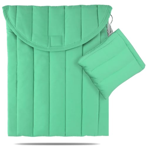Puffy Laptop Sleeve 15-16 Inch, Soft Laptop Case, Light Green Set | Compatible with 15-16 Inch Macbook Pro/Air, Asus/Dell/Lenovo Laptops, Protective Carrying Bag with Cable Storage Pouch - color: Light Green Set, size: 15/16