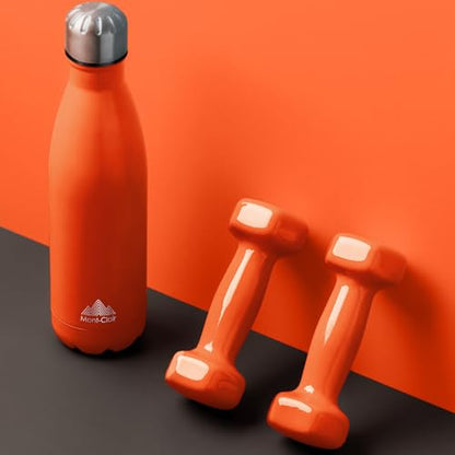 Mont-Clair Stainless Steel Water Bottle, Vacuum insulated - BPA Free, 12h Hot & 24h Cold Drinks, Metal Water Bottle 17 oz Leakproof, Ideal for Adult, Kids, Running - Orange - color: Orange, style: 17 Ounces