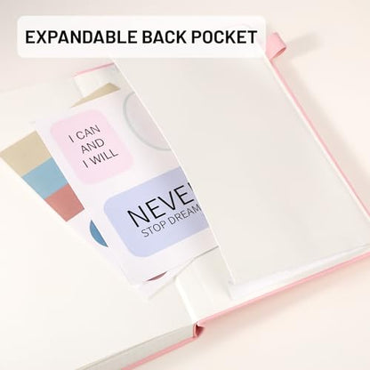 CAGIE Graph Paper Notebook 320 Pages 100 GSM Graphing Grid Journal B5 Hardcover Leather Quad Ruled Notebooks for Engineering, Math, Work, Pink - color: Pink, style: Graph A5