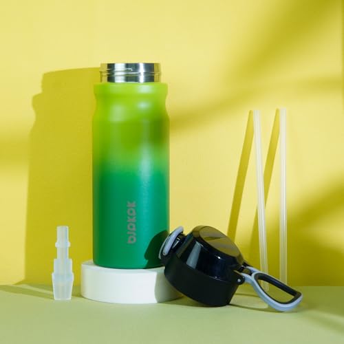 BJPKPK Water Bottle with Straw 18oz Insulated Water Bottles Reusable Stainless Steel Metal Thermal Flask with Leak Proof Lockable Lid and Carry Handle,Iceberg - color: A-Iceberg, size: 18 Ounces