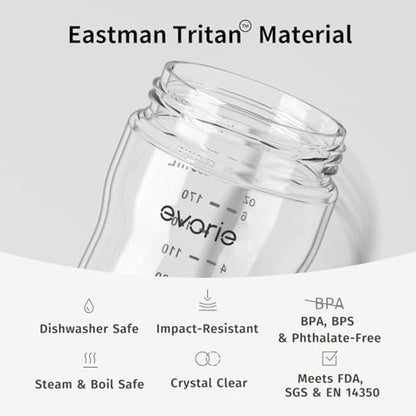 Evorie Tritan Weighted Straw Cup Baby Training Cup, Spill Proof, 7 Oz, 6M+ | BPA & BPS-Free, First learning cup, 360° drinking, Dishwasher safe, Durable Sippy Cup, Ube - color: Ube