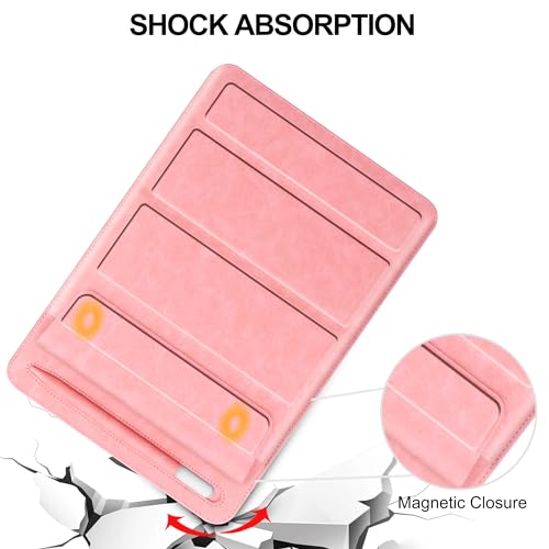 8-11 inch Tablet Sleeve Case with Pen Holder, Slim PU Lightweight Universal case with Foldable Stand for iPad 10th Generation 2022, iPad Pro 11, iPad mini6, Galaxy Tab S9/A9 Plus/A8 etc Pink - color: Pink