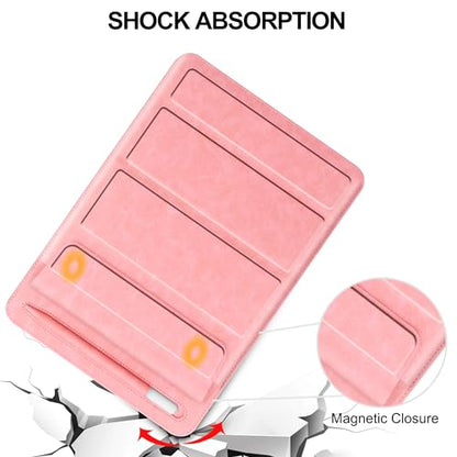 8-11 inch Tablet Sleeve Case with Pen Holder, Slim PU Lightweight Universal case with Foldable Stand for iPad 10th Generation 2022, iPad Pro 11, iPad mini6, Galaxy Tab S9/A9 Plus/A8 etc Pink - color: Pink