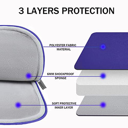 TEDNETGO 15.6 Inch Laptop Sleeve, Durable Neoprene Case with Pockets, Protective Carrying Bag for Dell, Lenovo, Asus, Blue - color: Blue, size: 15.6 Inch