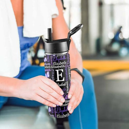 Personalized Water Bottles with Name for Kids, Custom Butterfly Water Bottle Stainless Steel Water Tumbler Customized Gifts - color: Color_13