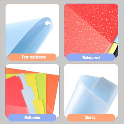HABGP 10PCS/2 Set 3 Ring Binder Dividers with Tabs, Dividers with Clear Front Pockets for 3 Ring Binder Color Pages, 5 Tab Folder Dividers,Three Rings File Divider with Tabs,Tabbed Index Divider