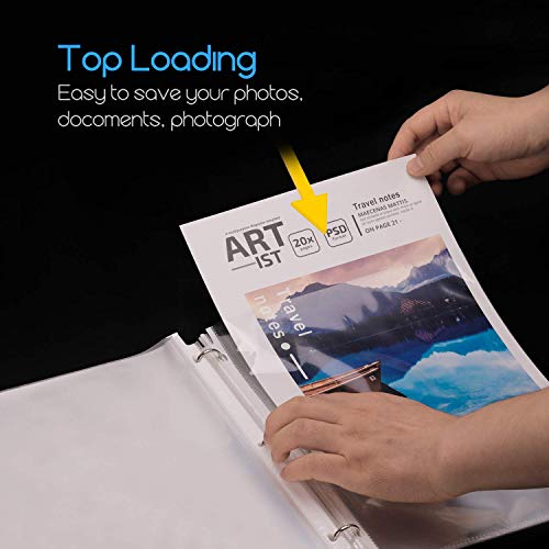 KTRIO Sheet Protectors 8.5 x 11 Inches Clear Page Protectors for 3 Ring Binder 50 Pack, Heavyweight Sheet Protectors 8.5 x 11 Inches 3 Mil Top Loading Letter Size, 30 Pack