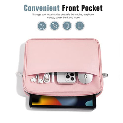 TiMOVO 9-11" Tablet Sleeve with Pocket for iPad A16 Tab, Pink | Protective Sleeve with Front Pocket, Fits iPad 11" A16 2025, 10th Gen 10.9", 10.2", Air 11/5th/4th Gen, Tab A9+ 11" - color: Pink