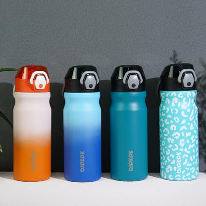 BJPKPK Stainless Steel Insulated Water Bottle with Straw Lid 18oz Reusable Metal Thermal Flask Bottles Keep Cold and Hot,Purple - color: Purple, size: 18 Ounces