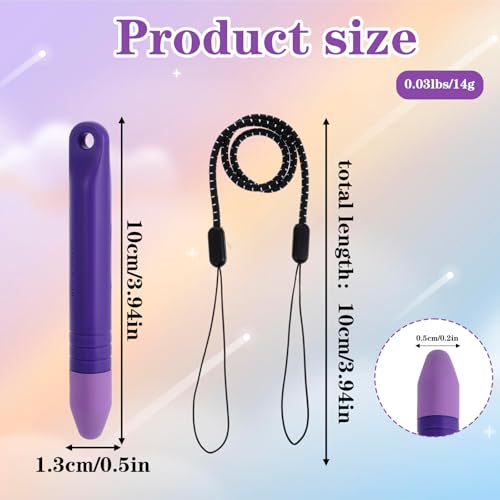 2pcs Kids Tablet Stylus for Touch Screens with 1 Anti-Loss Tethers | Anti-Rolling Tablet Styluses for Kids,Styluses Pen Compatible with All Touch Screen Devices(Blue+Purple)