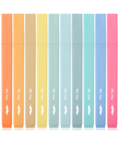 Mr. Pen- Aesthetic Highlighters No Bleed, 10 Pack, Assorted Colors | Chisel Tip, Cute Highlighters Assorted Colors for Journaling, Highlighting, Underlining, Fast Dry, Back to School Supplies - color: Pastel Colors 2, size: 10 Pack