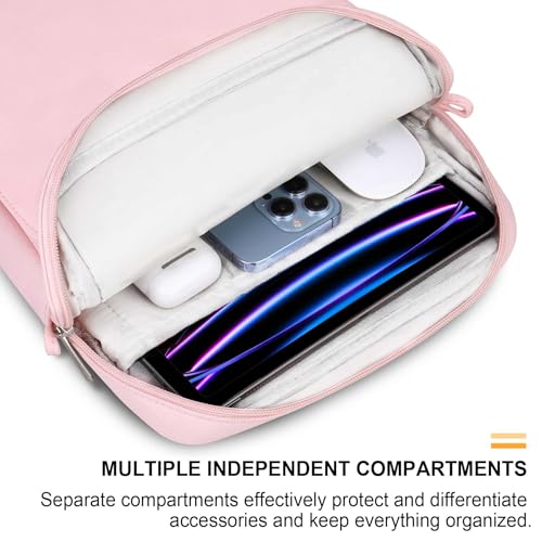 Tablet Sleeve Bag for 13 inch iPad Air (M4/M3/M2) 2026, 13 inch iPad Pro (M5/M4), 12.9" iPad Pro (6th/5th/4th/3rd Gen), Galaxy Tab S10+ S9+ with Magic Keyboard, Protective iPad Case Bag, Pink - color: Pink