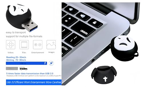 128GB USB 3.0 Flash Drive Cartoon Novelty Halloween Ghost Memory Stick Silicone Rubber Pendrive - color: Ghost, size: 128GB 3.0