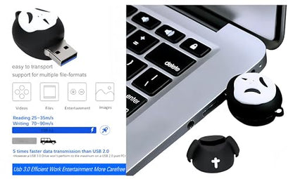 128GB USB 3.0 Flash Drive Cartoon Novelty Halloween Ghost Memory Stick Silicone Rubber Pendrive - color: Ghost, size: 128GB 3.0